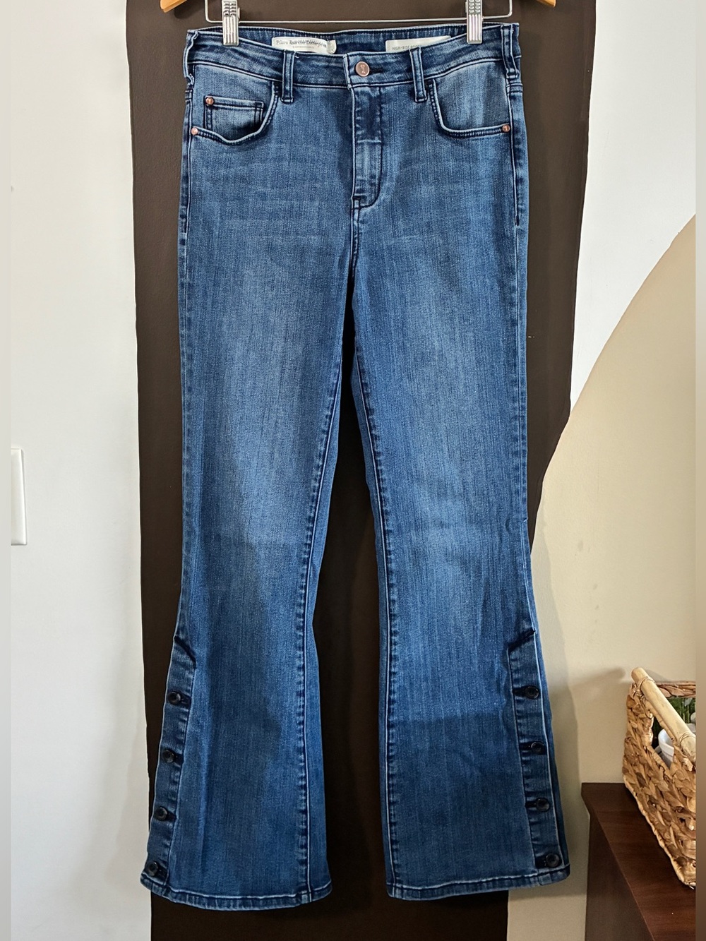 Anthropologie Pilcro and the Letterpress High Rise Bootcut Jeans Button Hem 28